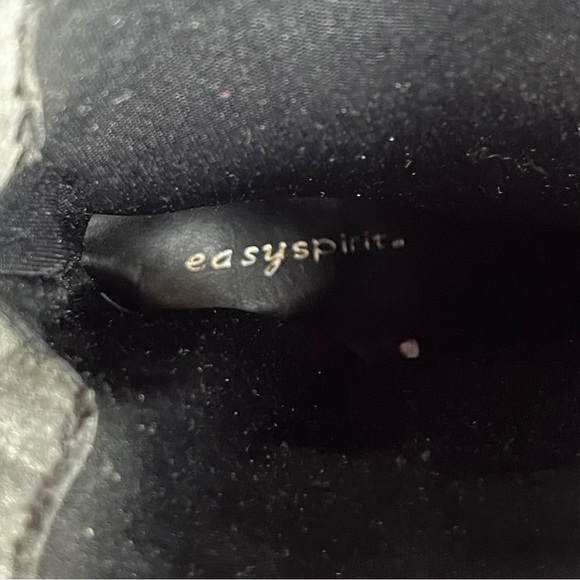 Easy Spirit Black Genuine Suede Leather Stacked Heel Slouchy Boots Sz 8.5 Wide - Picture 9 of 16